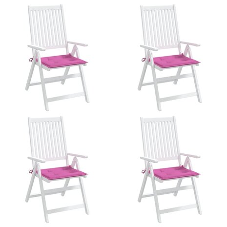 Tuinstoelkussens 4 st 50x50x3 cm stof roze 3
