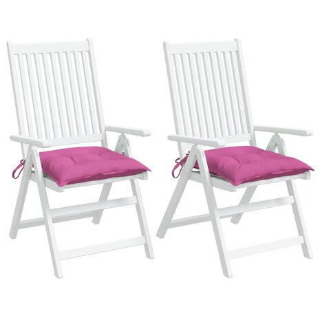 Stoelkussens 2 st 40x40x7 cm stof roze 3