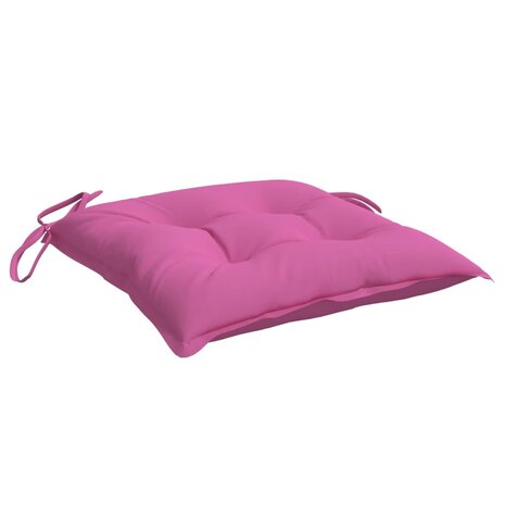 Stoelkussens 2 st 40x40x7 cm stof roze 4