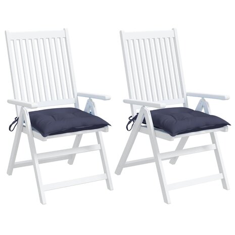 Stoelkussens 2 st 40x40x7 cm oxford stof marineblauw 4