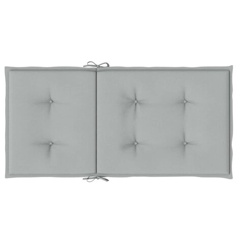 Stoelkussens 2 st lage rug 100x50x4 cm stof lichtgrijs 6