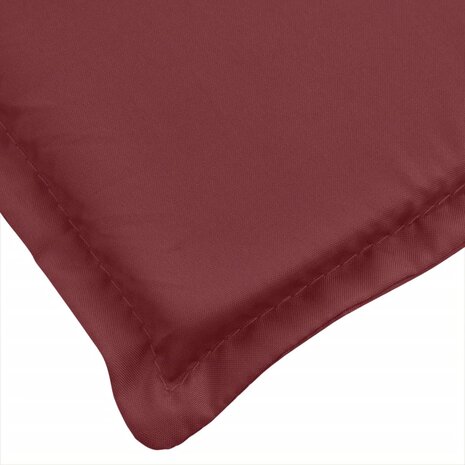 Stoelkussens 2 st lage rug 100x50x4 cm stof gemêleerd wijnrood 6