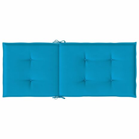 Tuinstoelkussens 4 st hoge rug 120x50x3 cm stof blauw 6