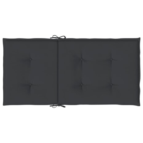 Tuinstoelkussens lage rug 2 st 100x50x3 cm oxford stof zwart 6