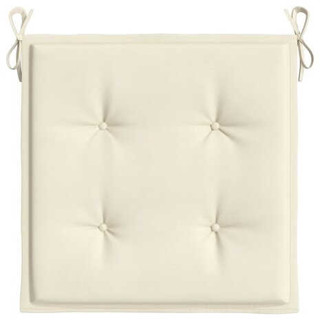 Tuinstoelkussens 4 st 40x40x3 cm oxford stof crèmekleurig 5