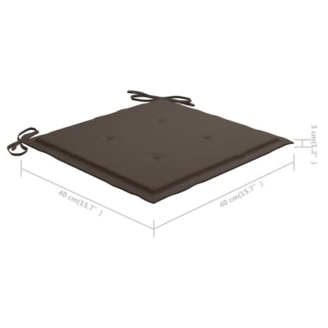 Tuinstoelkussens 4 st 40x40x3 cm oxford stof taupe 7