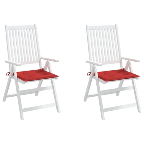 Tuinstoelkussens 2 st 50x50x3 cm stof rood 4