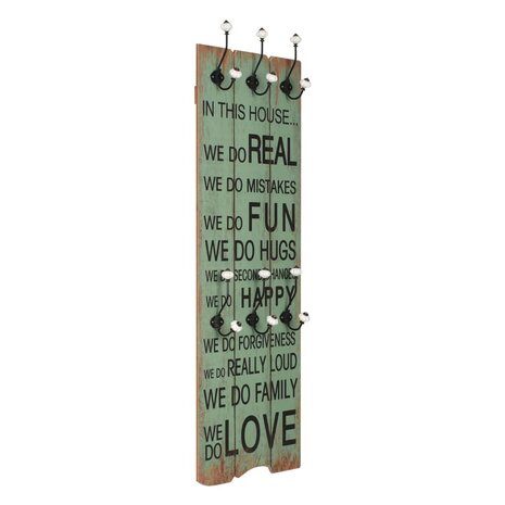 Wandkapstok met 6 haken HAPPY LOVE 120x40 cm 1