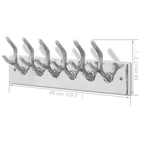 Kapstokken 2 st aluminium zilverkleurig 6
