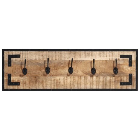 Kapstokken 2 st 80x8x25 cm massief ruw mangohout 3