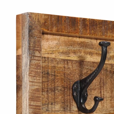Wandkapstok met 5 haken massief mangohout 4