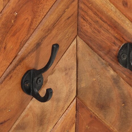 Wandkapstok 90x1x35 cm massief acaciahout en ijzer 4