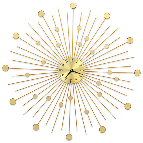 Wandklok 70 cm metaal goudkleurig 2