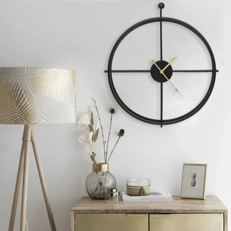 Wandklok 52 cm ijzer zwart 1