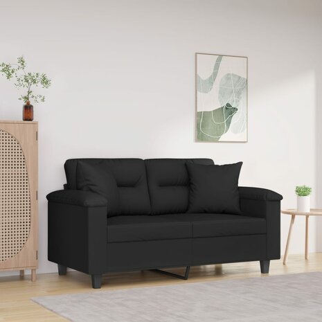 Sierkussens 2 st 40x40 cm microvezelstof zwart 1