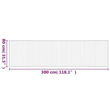 Vloerkleed rechthoekig 80x300 cm bamboe grijs 8