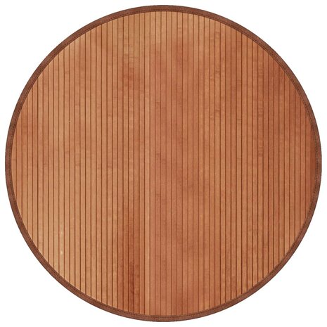 Vloerkleed rond 100 cm bamboe bruin 2