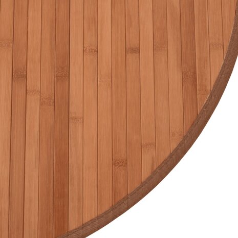 Vloerkleed rond 100 cm bamboe bruin 6