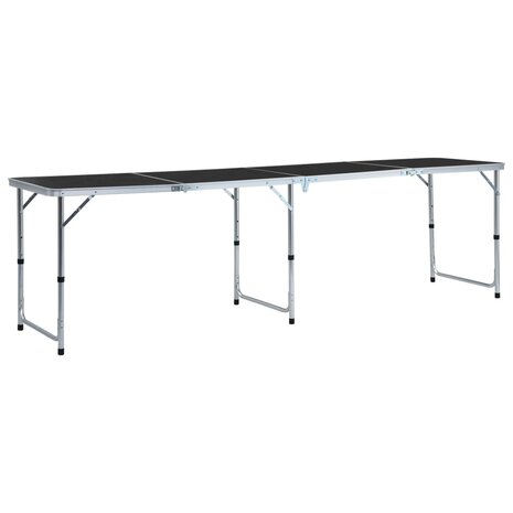 Campingtafel inklapbaar 240x60 cm aluminium grijs 1