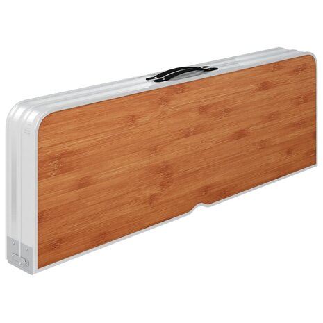 Campingtafel inklapbaar met 2 banken aluminium bruin 4