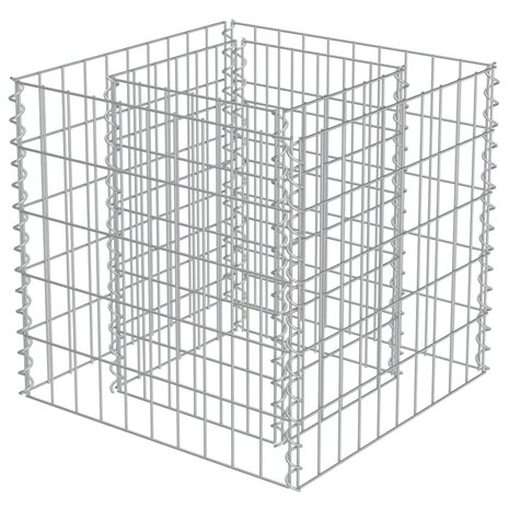 Gabion plantenbak verhoogd 50x50x50 cm gegalvaniseerd staal 3