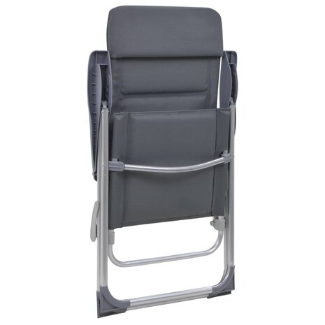Campingstoelen 58x69x111 cm aluminium grijs 2 st 7