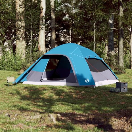 Koepeltent 6-persoons waterdicht blauw 3