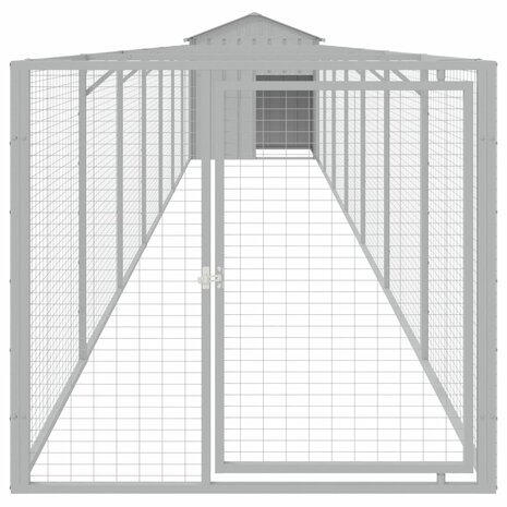 Hondenhok met dak 117x813x123 cm staal lichtgrijs 3