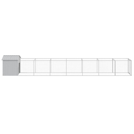 Hondenhok met dak 117x813x123 cm staal lichtgrijs 4
