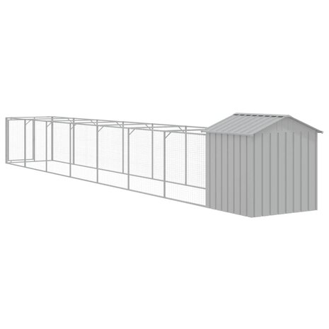 Hondenhok met dak 117x813x123 cm staal lichtgrijs 5