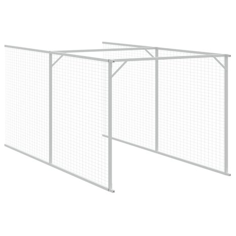 Hondenhok met dak 117x813x123 cm staal lichtgrijs 8