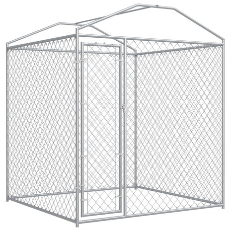Hondenkennel voor buiten met dak 193x193x225 cm 2