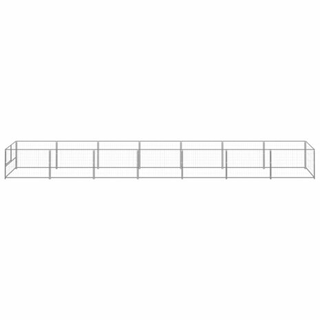 Hondenkennel 7 m² staal zilverkleurig 2