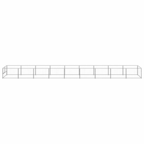 Hondenkennel 9 m² staal zilverkleurig 2
