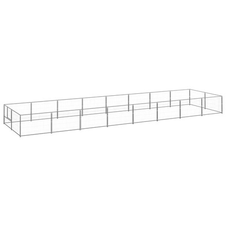 Hondenkennel 16 m² staal zilverkleurig 1