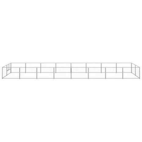 Hondenkennel 16 m² staal zilverkleurig 2