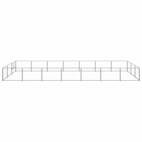 Hondenkennel 21 m² staal zilverkleurig 2