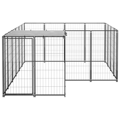 Hondenkennel 6,05 m&sup2; staal zwart 3