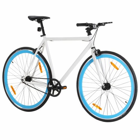 Fiets met vaste versnelling 700 c 51 cm wit en blauw 2