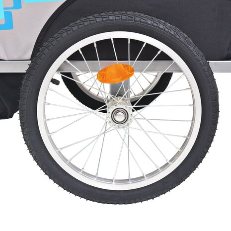 Fietstrailer 30 kg grijs en blauw 5