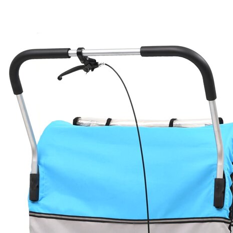 Fietstrailer en kinderwagen 2-in-1 blauw en grijs 5