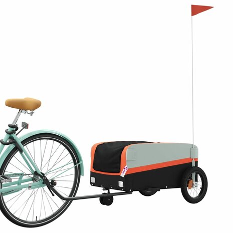 Fietstrailer 30 kg ijzer zwart en oranje 3