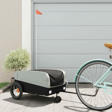 Fietstrailer 30 kg ijzer zwart en grijs 1