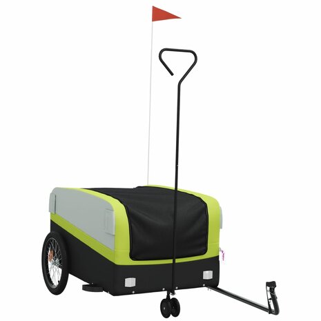 Fietstrailer 45 kg ijzer zwart en groen 2