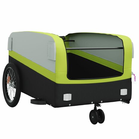 Fietstrailer 45 kg ijzer zwart en groen 5