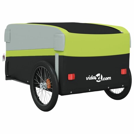 Fietstrailer 45 kg ijzer zwart en groen 8