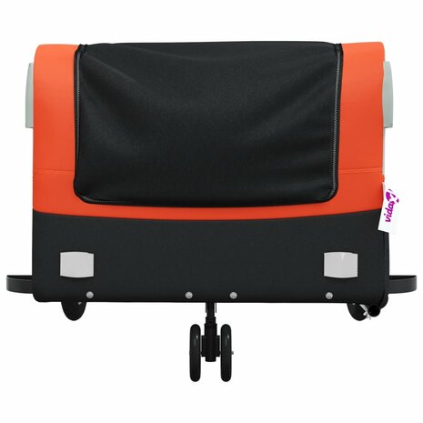 Fietstrailer 45 kg ijzer zwart en oranje 6