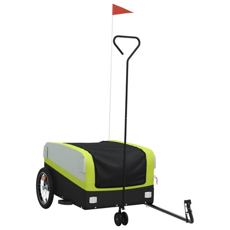Fietstrailer 45 kg ijzer zwart en groen 2