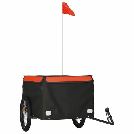 Fietstrailer 45 kg ijzer zwart en oranje 2