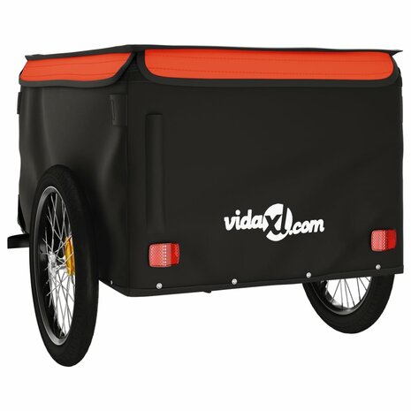 Fietstrailer 45 kg ijzer zwart en oranje 7